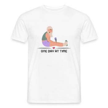 One day at time - Männer T-Shirt - Weiß - Vorne - AI Model Male 178 dark (178cm)