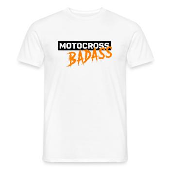 Motocross orange logo - Men's T-Shirt - white - Front - AI Model Male 178 dark (178cm)