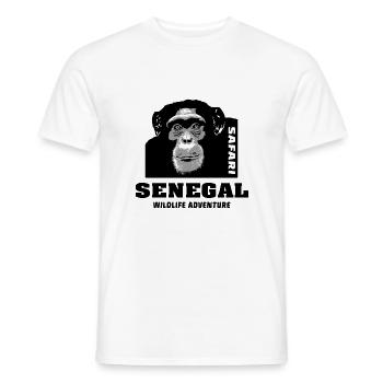 Senegal - Chimpansee - Heren T-shirt - wit - Voor - AI Model Male 178 dark (178cm)