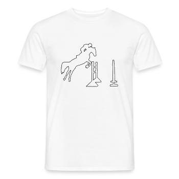 Pferd Vielseitigkeit Springen Reiter Hinderniss - Männer T-Shirt - Weiß - Vorne - AI Model Male 178 dark (178cm)
