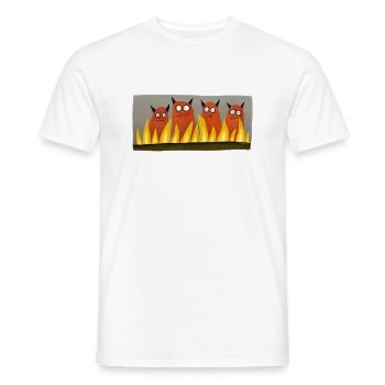 Quatre diables - T-shirt homme - blanc - Devant - AI Model Male 178 dark (178cm)