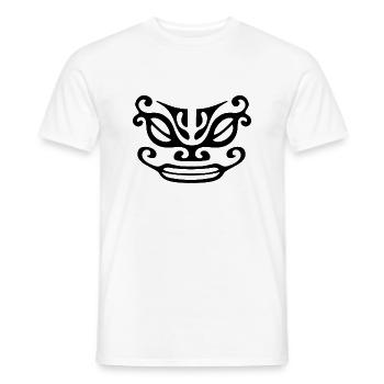 visage maori16 noir - T-shirt homme - blanc - Devant - AI Model Male 178 dark (178cm)