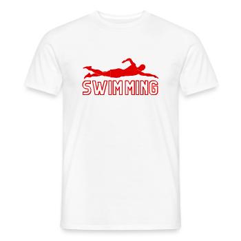 Schwimmen - Geschenkidee zum Schwimmen - Männer T-Shirt - Weiß - Vorne - AI Model Male 178 dark (178cm)