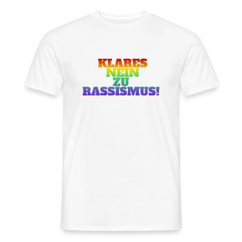 Klares Nein zu Rassismus! - Männer T-Shirt - Weiß - Vorne - AI Model Male 178 dark (178cm)