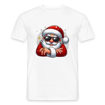 Cooler Weihnachtsmann mit Sonnenbrille - Männer T-Shirt - Weiß - Vorne - AI Model Male 178 dark (178cm)
