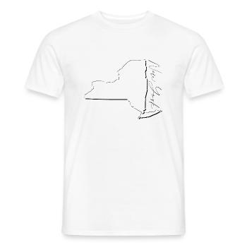 New York (United States) | Map | Shadow Script - Men's T-Shirt - white - Front - AI Model Male 178 dark (178cm)
