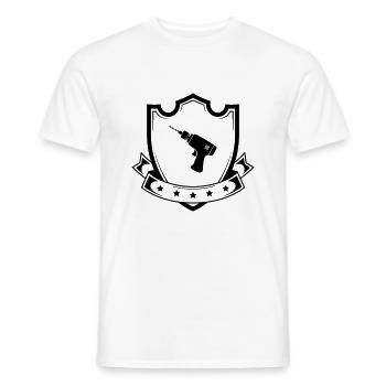 bohrmaschine wappen - Männer T-Shirt - Weiß - Vorne - AI Model Male 178 dark (178cm)