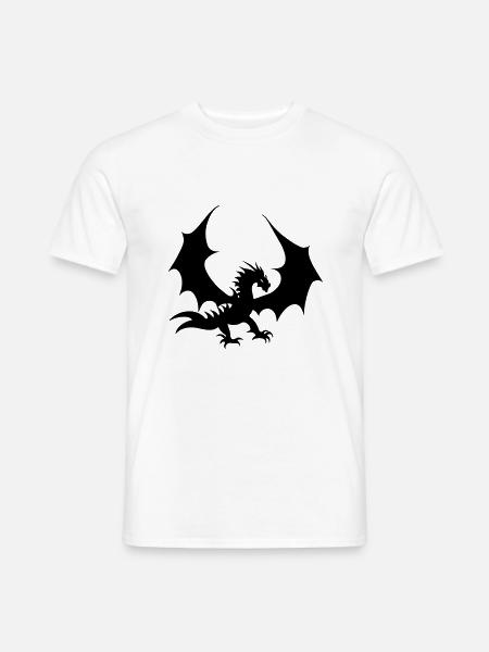 Cooler schwarzer Drache - Männer T-Shirt - Weiß