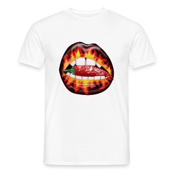 Mouth pepperoni - Men's T-Shirt - white - Front - AI Model Male 178 dark (178cm)