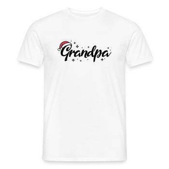 Chapeau de Père Noël Papi Papi - T-shirt homme - blanc - Devant - AI Model Male 178 dark (178cm)