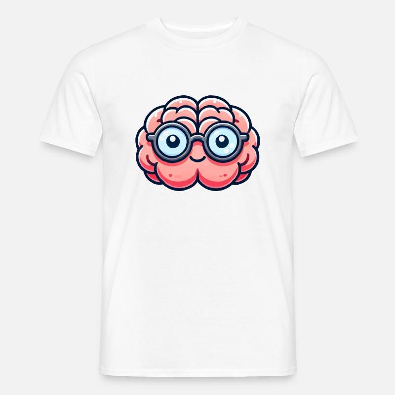 gehirn comic nerd - Männer T-Shirt - Weiß