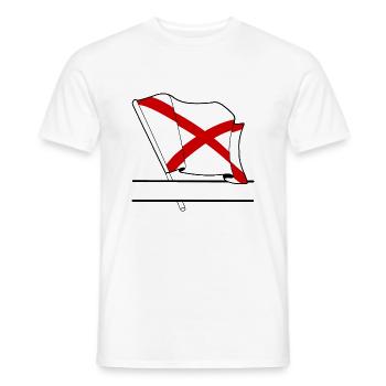 Flag Alabama text banner - Men's T-Shirt - white - Front - AI Model Male 178 dark (178cm)