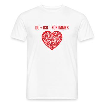 Du + ich = Für immer - Männer T-Shirt - Weiß - Vorne - AI Model Male 178 dark (178cm)