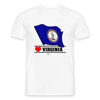 Drapeau Virginie coeur VIRGINIA - T-shirt homme - blanc - Devant - AI Model Male 178 dark (178cm)