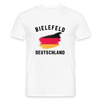Drapeau de l’Allemagne - Design moderne de coup de pinceau - T-shirt homme - blanc - Devant - AI Model Male 178 dark (178cm)