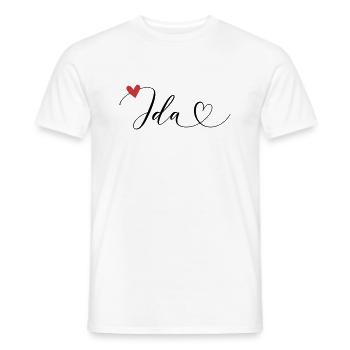 Ida Name First name Calligraphy Heart - Men's T-Shirt - white - Front - AI Model Male 178 dark (178cm)