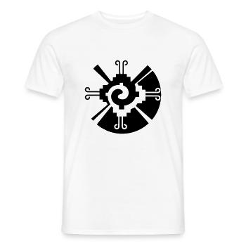 "Galactic Butterfly" / "Hunab Ku" - Männer T-Shirt - Weiß - Vorne - AI Model Male 178 dark (178cm)