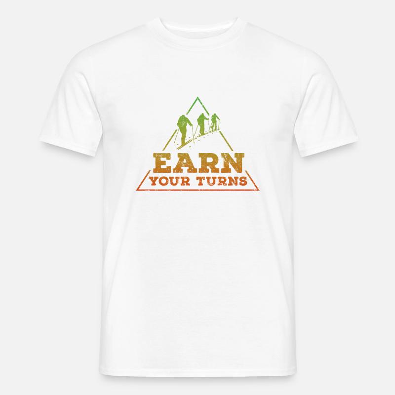 Earn your turns Tour reggae - Männer T-Shirt - Weiß