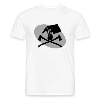 Axt Feuer Zelt Zelten Camping Geschenk - Männer T-Shirt - Weiß - Vorne - AI Model Male 178 dark (178cm)
