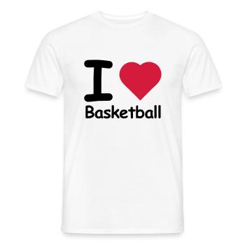 basket basket ball basketball - T-shirt homme - blanc - Devant - AI Model Male 178 dark (178cm)