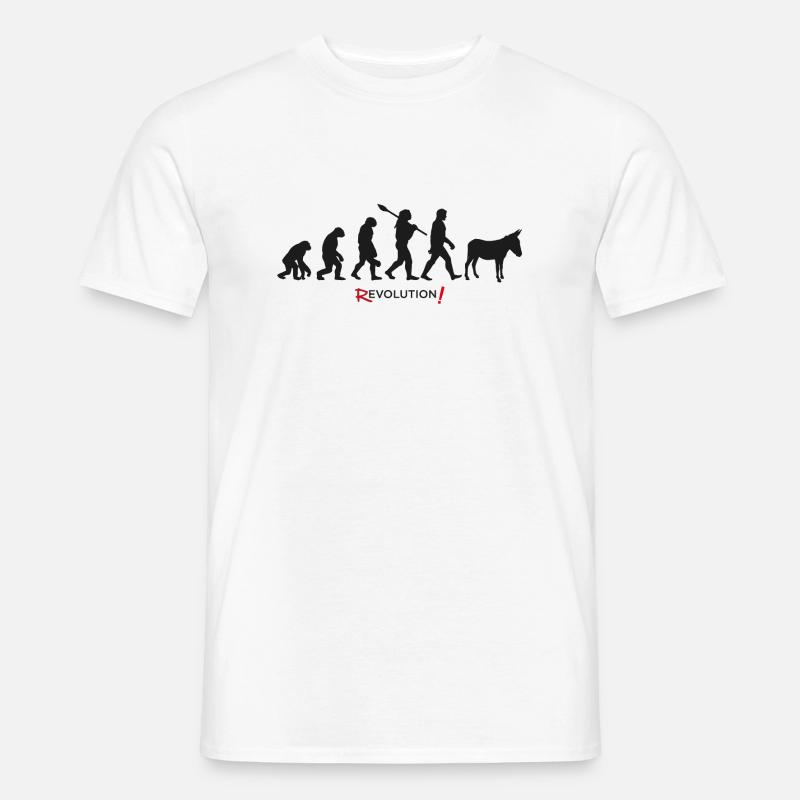 Evolution Revolution Esel Mann - Männer T-Shirt - Weiß