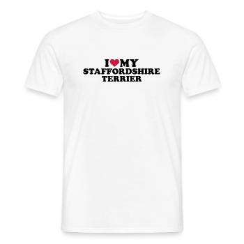 Staffordshire Terrier - Männer T-Shirt - Weiß - Vorne - AI Model Male 178 dark (178cm)