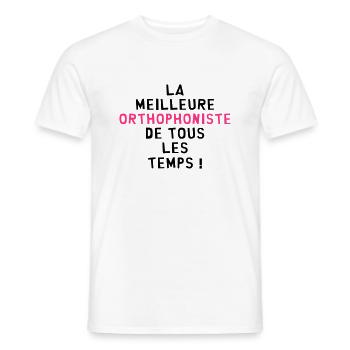 Orthophoniste / Orthophonie / Dyslexie / Médecin - T-shirt homme - blanc - Devant - AI Model Male 178 dark (178cm)