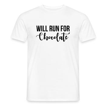 Will run for chocolate - Männer T-Shirt - Weiß - Vorne - AI Model Male 178 dark (178cm)