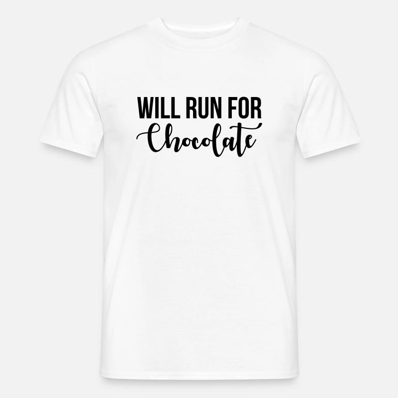 Will run for chocolate - Männer T-Shirt - Weiß