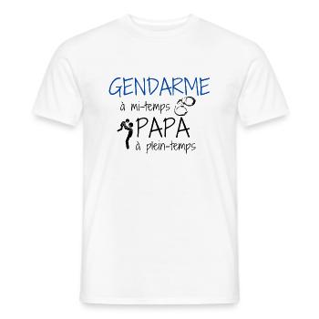 Cadeau papa gendarme - T-shirt homme - blanc - Devant - AI Model Male 178 dark (178cm)