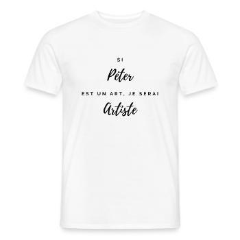 Cadeau Humour - Si péter était un art - Parodie - T-shirt homme - blanc - Devant - AI Model Male 178 dark (178cm)
