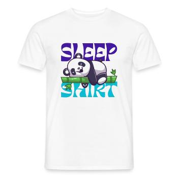 great sleeping shirt with panda bear - Men's T-Shirt - white - Front - AI Model Male 178 dark (178cm)