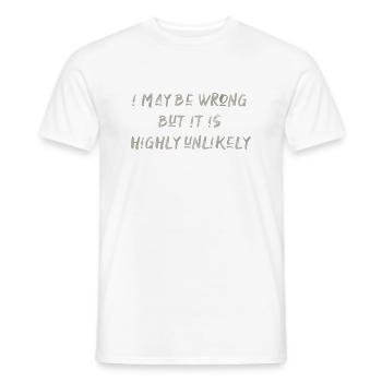 may be wrong funny saying party english - Men's T-Shirt - white - Front - AI Model Male 178 dark (178cm)