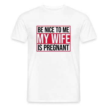 my wife is pregnant - Männer T-Shirt - Weiß - Vorne - AI Model Male 178 dark (178cm)