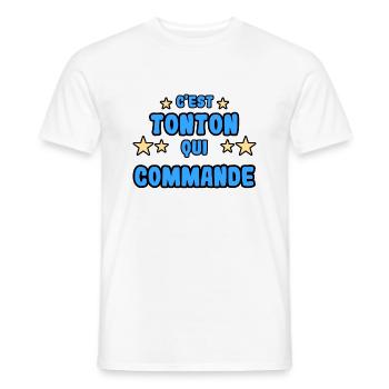 C'est tonton qui commande - T-shirt homme - blanc - Devant - AI Model Male 178 dark (178cm)