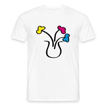 Abstract drawing flowers in a vase - Men's T-Shirt - white - Front - AI Model Male 178 dark (178cm)