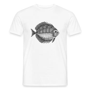Poisson - T-shirt homme - blanc - Devant - AI Model Male 178 dark (178cm)