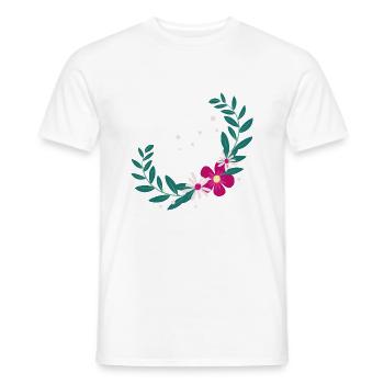 Flower Blume Pflanze - Männer T-Shirt - Weiß - Vorne - AI Model Male 178 dark (178cm)