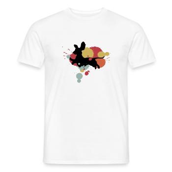 Dackel Hund Retro Farbklecks - Männer T-Shirt - Weiß - Vorne - AI Model Male 178 dark (178cm)