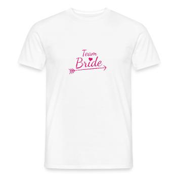 Team Bride Pink Heart - Männer T-Shirt - Weiß - Vorne - AI Model Male 178 dark (178cm)
