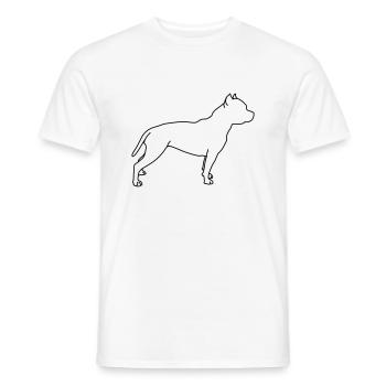 Pitbull Lineart 1 - Men's T-Shirt - white - Front - AI Model Male 178 dark (178cm)