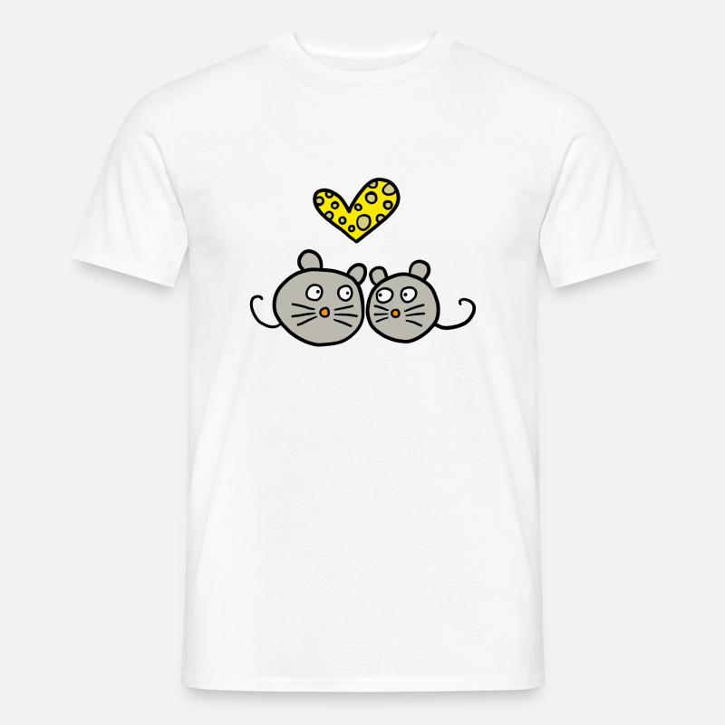 verleibte Mäuse - Männer T-Shirt - Weiß