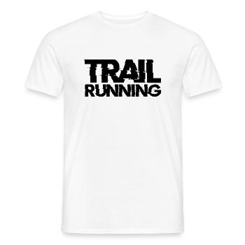 Trail Run Ultra Trail Running Mountain Trekking Running - Men's T-Shirt - white - Front - AI Model Male 178 dark (178cm)