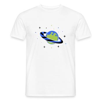 planet 02 - Männer T-Shirt - Weiß - Vorne - AI Model Male 178 dark (178cm)
