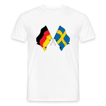 Flag of Germany and flag Sweden - Men's T-Shirt - white - Front - AI Model Male 178 dark (178cm)