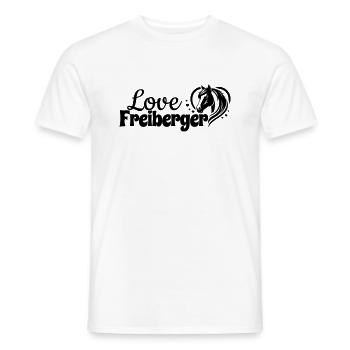 Freiberger Love Heart Tête de cheval - T-shirt homme - blanc - Devant - AI Model Male 178 dark (178cm)