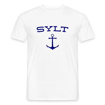Sylt - Mer du Nord - Allemagne - Kampen - Île - T-shirt homme - blanc - Devant - AI Model Male 178 dark (178cm)