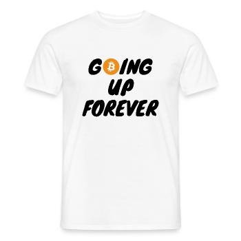 Krypto Going up forever Bitcoin BTC - Männer T-Shirt - Weiß - Vorne - AI Model Male 178 dark (178cm)
