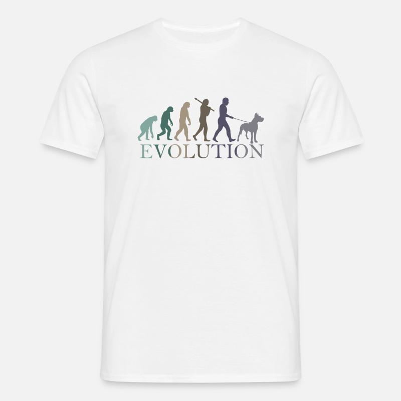 Die Evolution der Deutschen Dogge - Männer T-Shirt - Weiß