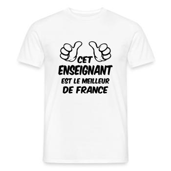 MEILLEUR ENSEIGNANT - T-shirt homme - blanc - Devant - AI Model Male 178 dark (178cm)